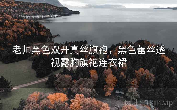老师黑色双开真丝旗袍，黑色蕾丝透视露胸旗袍连衣裙