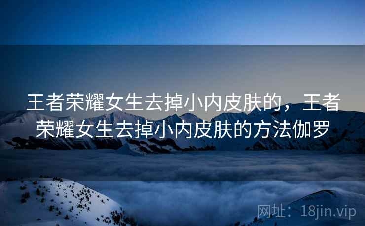 王者荣耀女生去掉小内皮肤的，王者荣耀女生去掉小内皮肤的方法伽罗